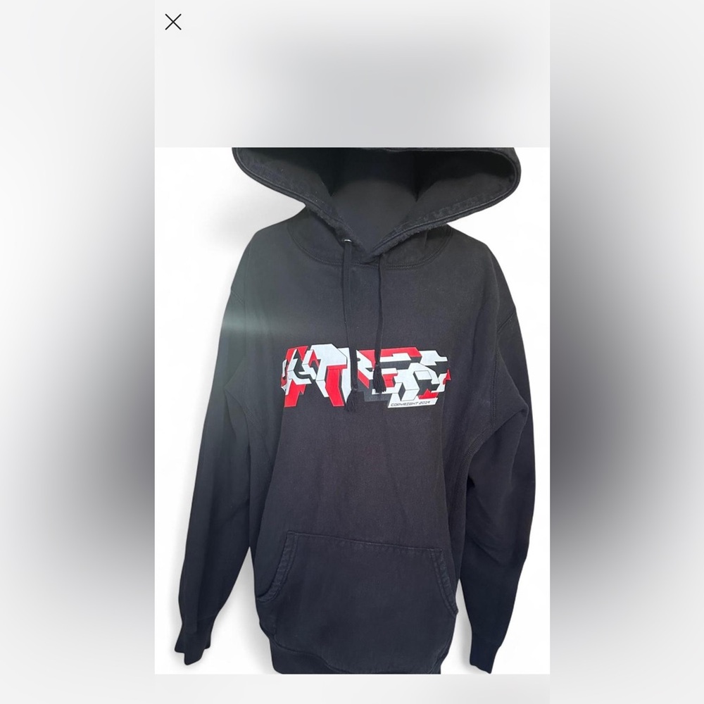 Supreme Black and Red Graphic Hoodie L